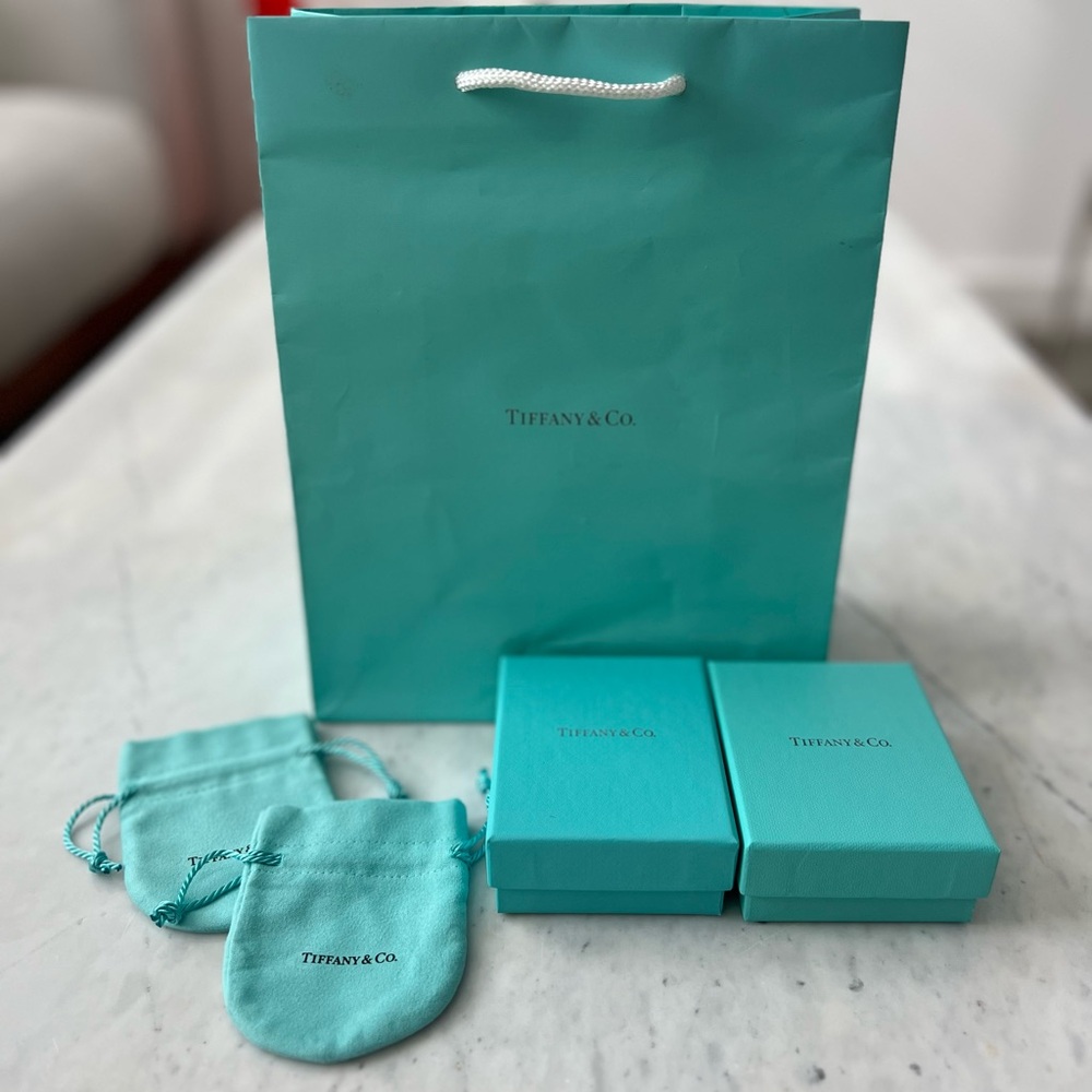 Authentic Tiffany & Co. Jewelry Storage Bundle | 2 Bags, 2 Boxes & 2 Pouches